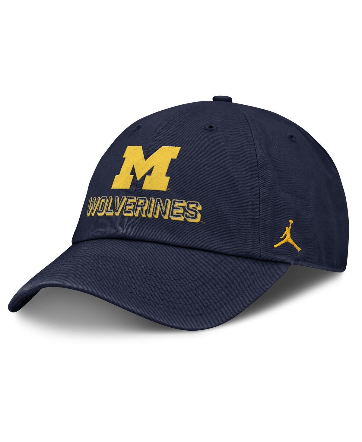 Jordan Men's Navy Michigan Wolverines 2025 On-field Club Adjustable Hat In Blue