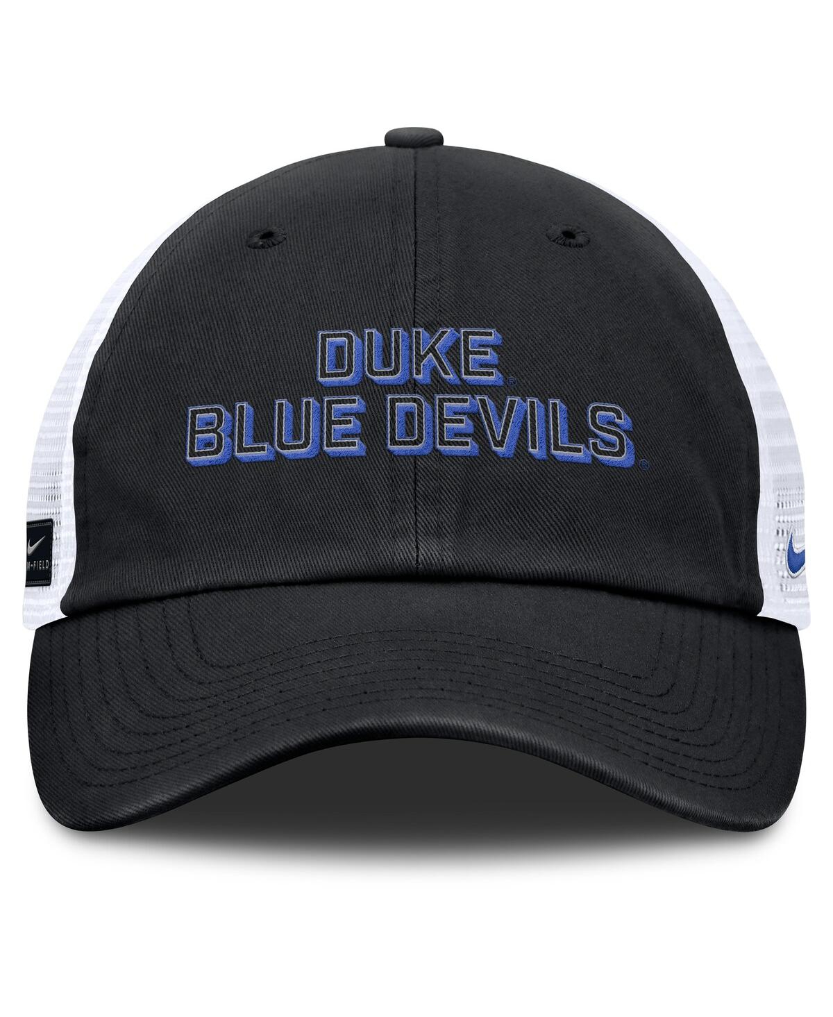 Nike Black Duke Blue Devils 2025 Gameday On-field Club Adjustable Trucker Hat In Black