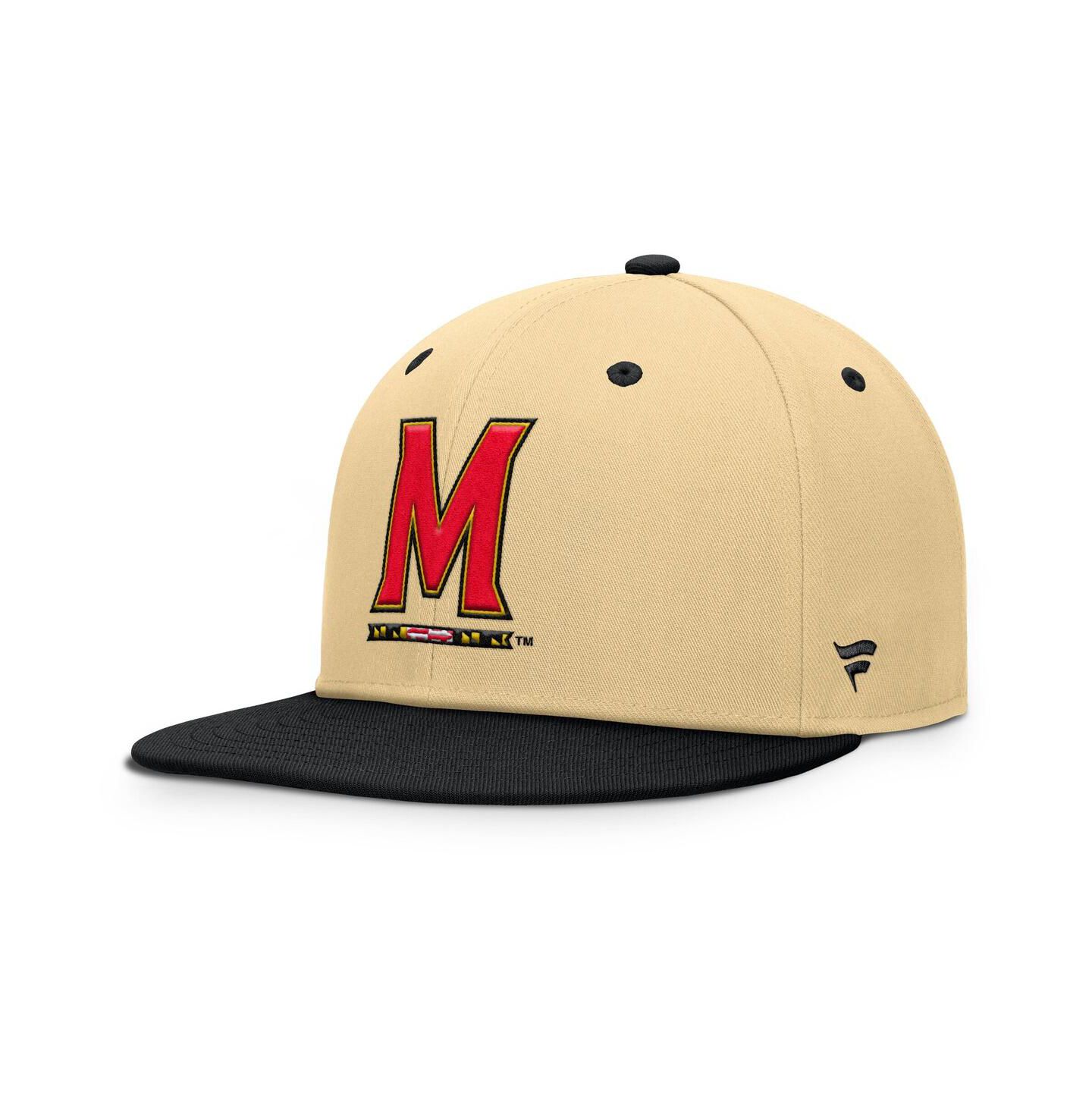 Мужская кепка Fanatics Gold/Black Maryland Terrapins Balance Fitted Hat — фото 1