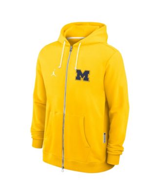 Men's Maize Michigan Wolverines 2025 Sideline Performance Full-Zip Hoodie