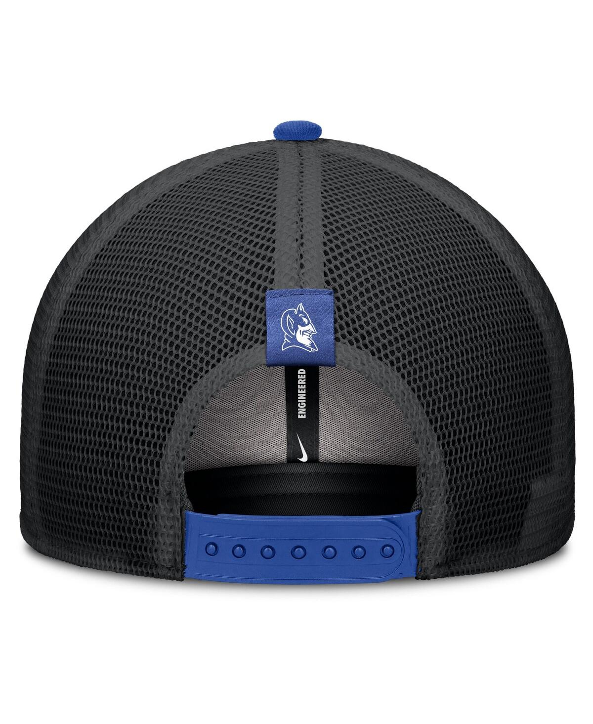 Nike Men's Royal/black Duke Blue Devils Legacy Arch Rise Performance Trucker Adjustable Hat In Multi