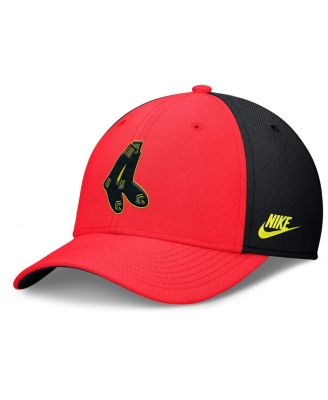 Nike - Men's Crimson/Black Boston Red Sox Neon 90s Rise SwooshFlex Hat