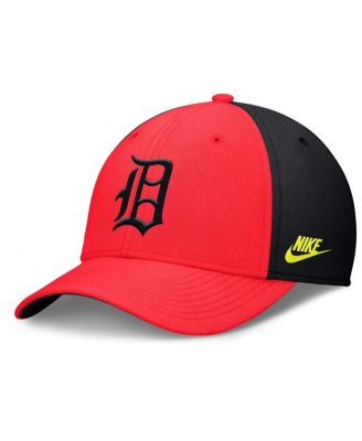Nike - Men's Crimson/Black Detroit Tigers Neon 90s Rise SwooshFlex Hat