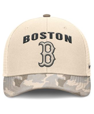 Men's Natural Boston Red Sox Camo Natural Pack Rise Adjustable Trucker Hat