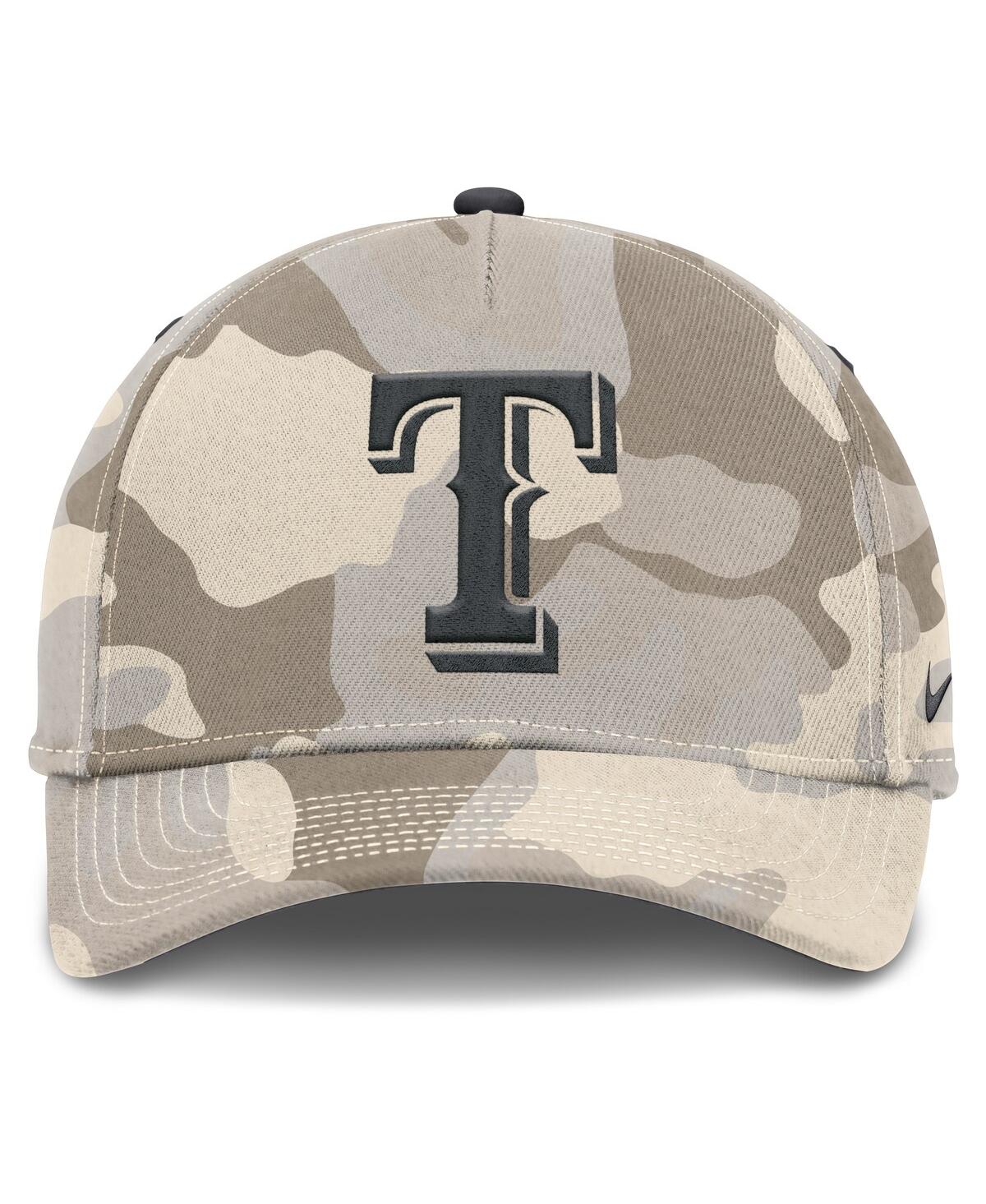 Nike Natural Texas Rangers Camo Pack Rise Adjustable Hat In Brown