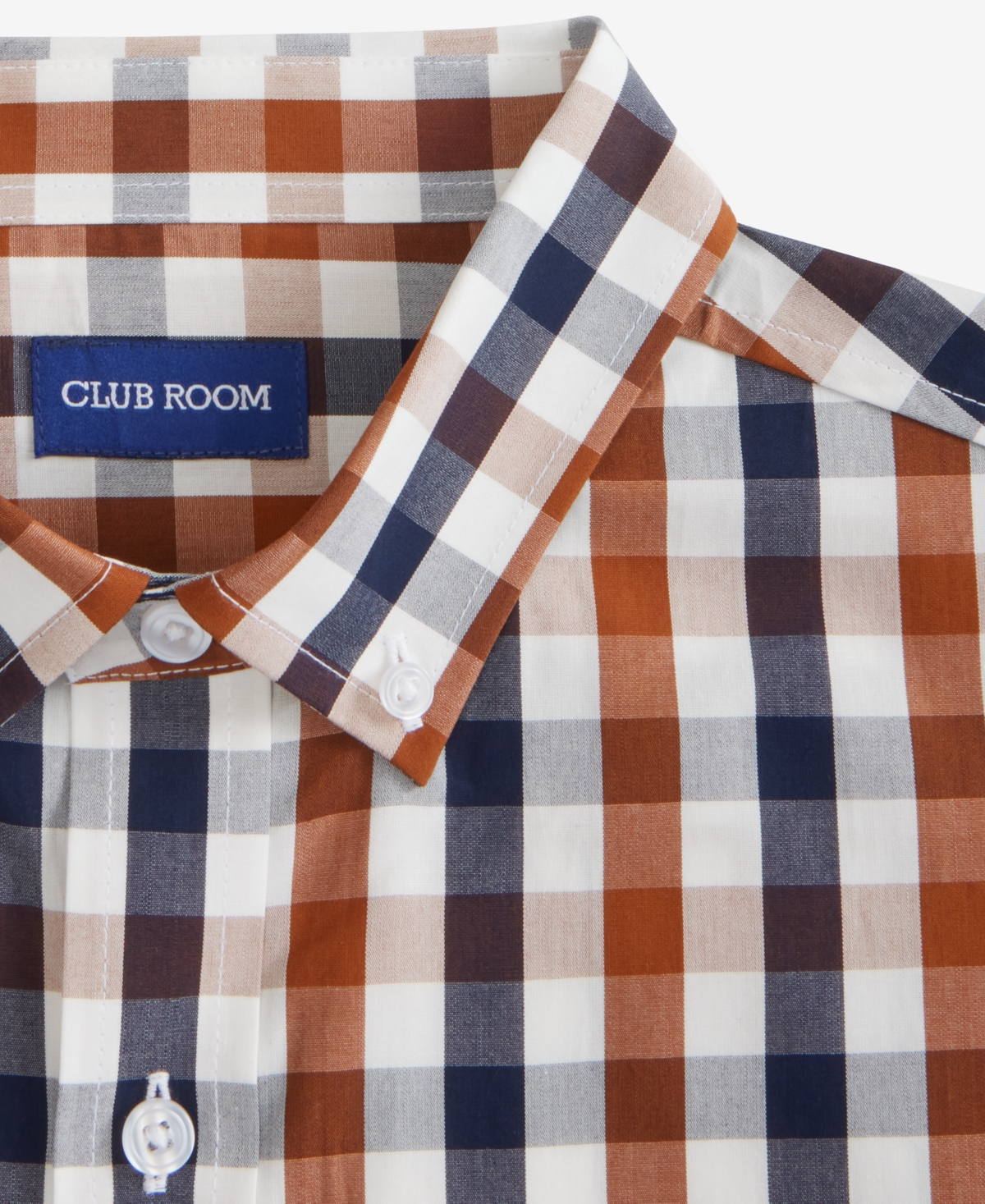 Club Room Long Sleeve Gingham Check Button-down Shirt, Macy's Exclusive In Multi