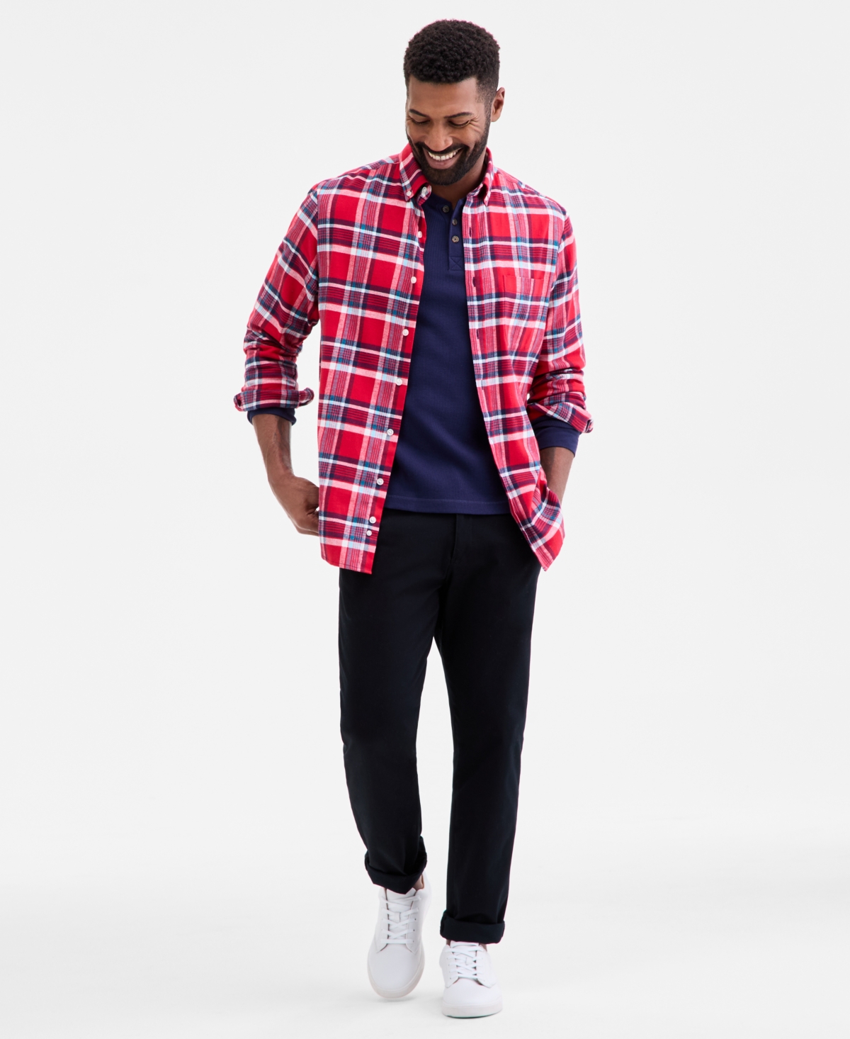 Club Room Men's Plaid Button-down Flannel Shirt, Macy's Exclusive In Multi