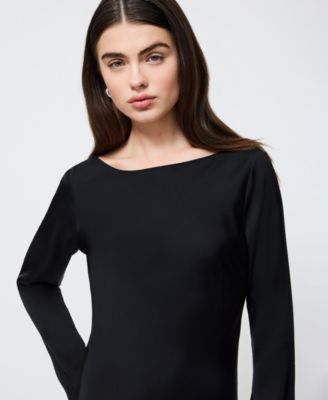 Women's Ennis Satin Long Sleeve Mini Dress