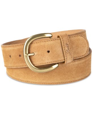 Women's Leather and Suede Stitched Edge Casual Belt