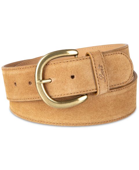 Женский ремень Levi's Leather and Suede Stitched Edge Casual Belt, цвет: Бежевый замшевый