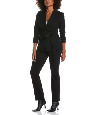 Petite Stretch Pull On Classic Fit Crepe Pants