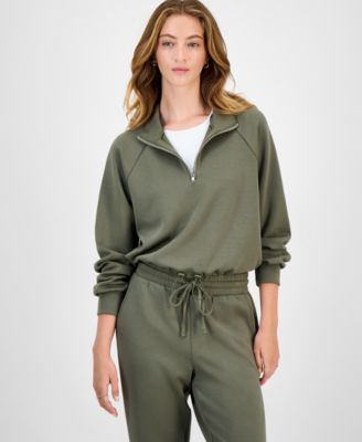 Tinseltown - Juniors' Half-Zip Scuba Sweatshirt