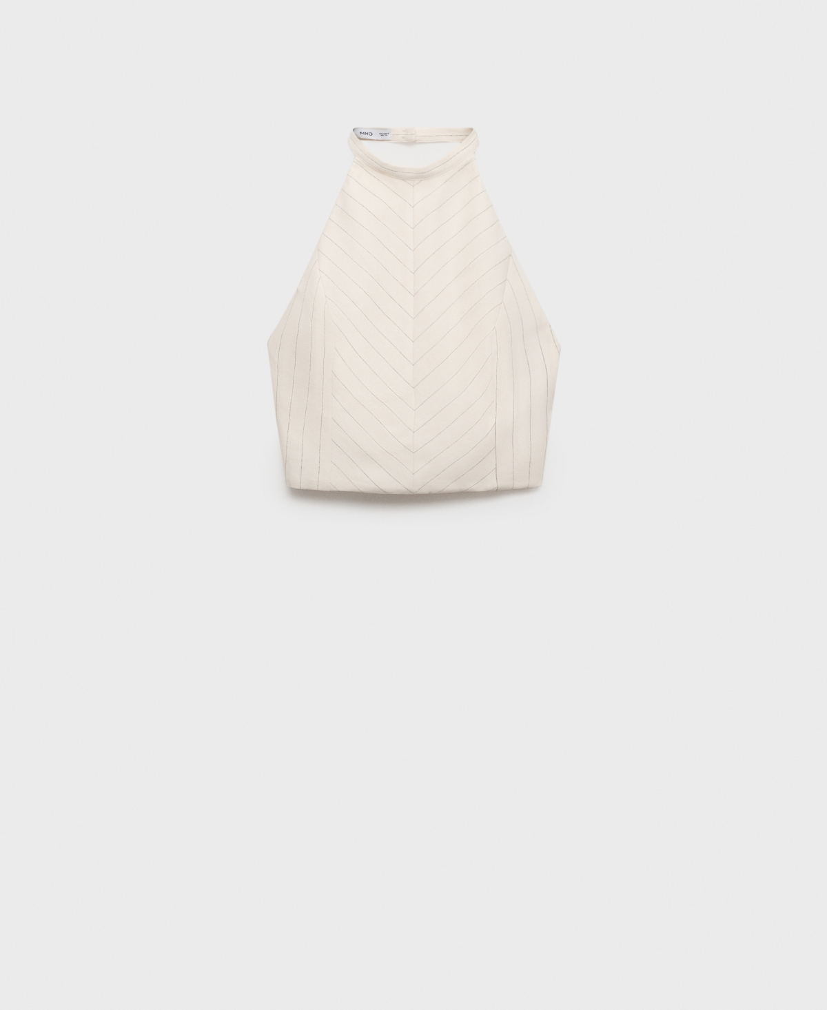 Mango Stripe Crop Halter Top In Neutral