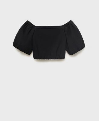 Women's Puff Sleeve Strapless Blouse