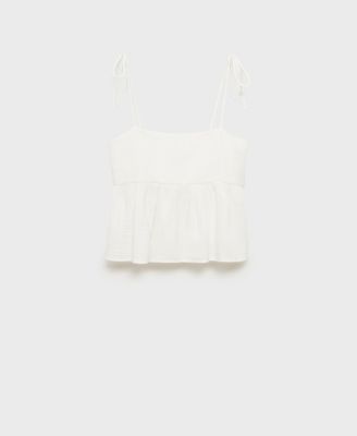 MANGO - Women's Ruffled Cotton Top
