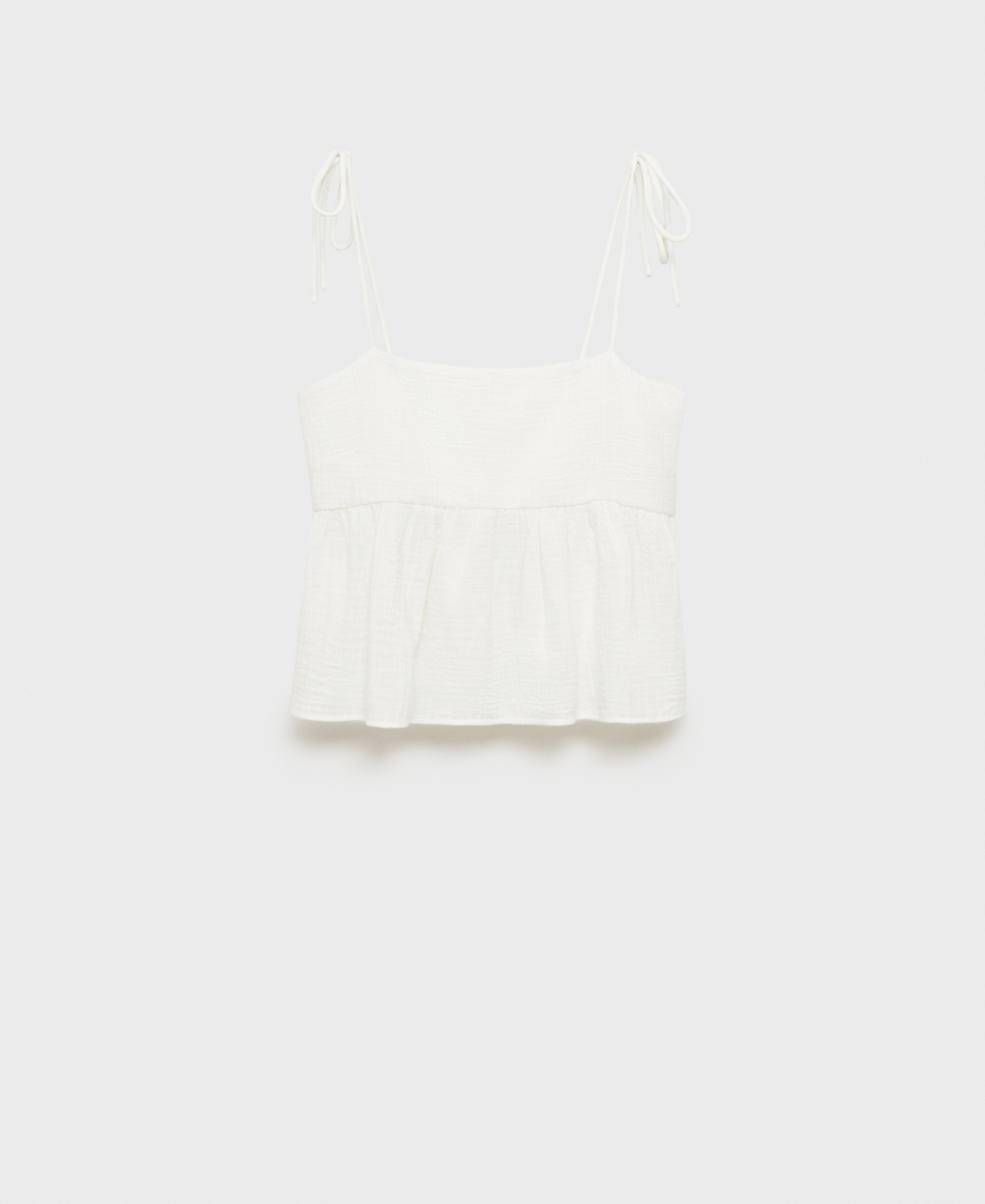 Women's Ruffled Cotton Top - White