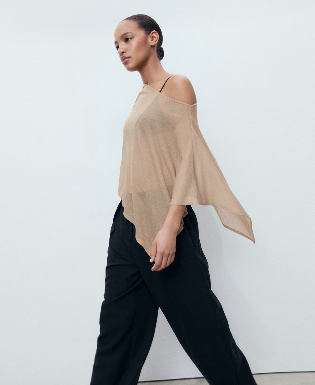 Mango Women's Asymmetrical Knit Cape