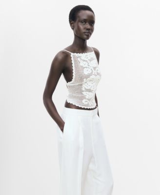 Women's Open Back Crochet Top