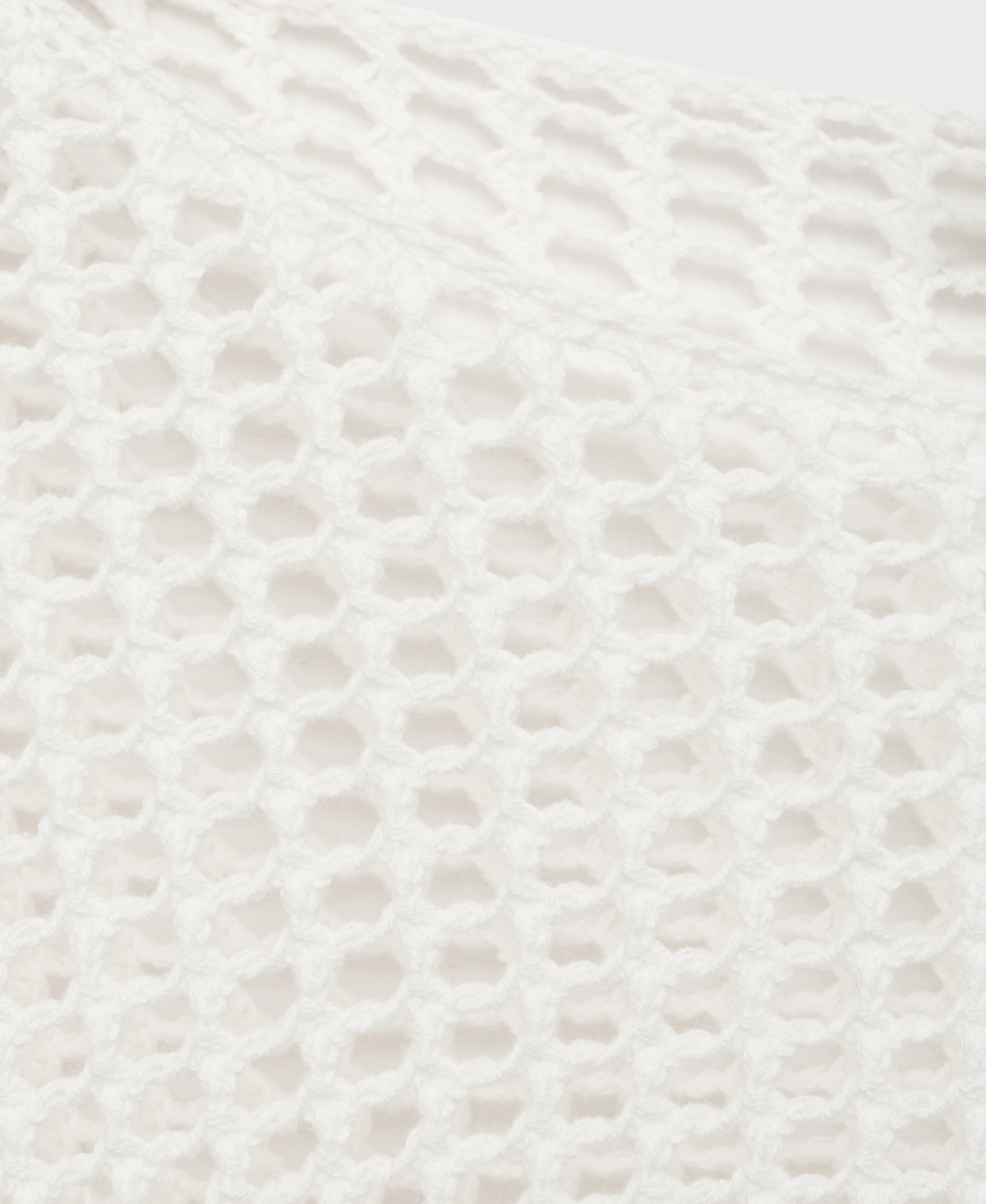 Mango Women's Long-sleeved Crochet Sweater In White