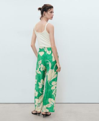 Women's Belt Printed Pants