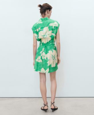 Women's Belt Printed Dress