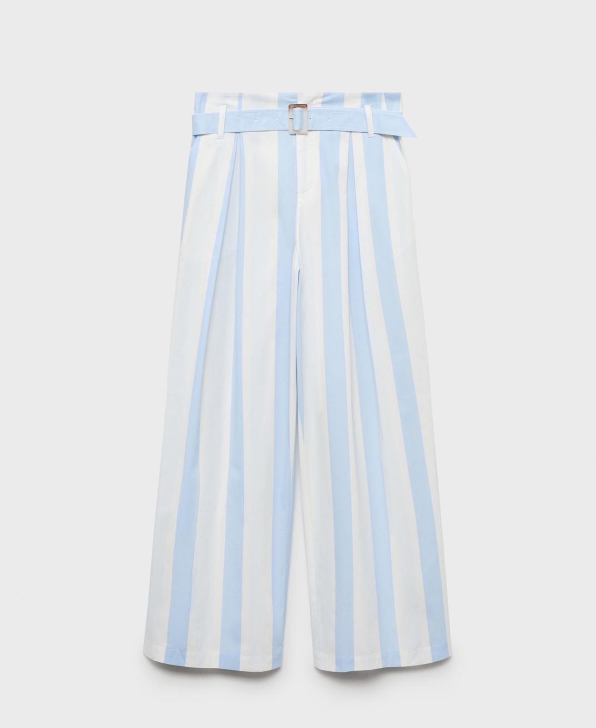 Mango Women's Belt Striped Culotte Pants In Blue