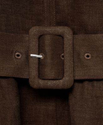 Women's Belt Linen Dress