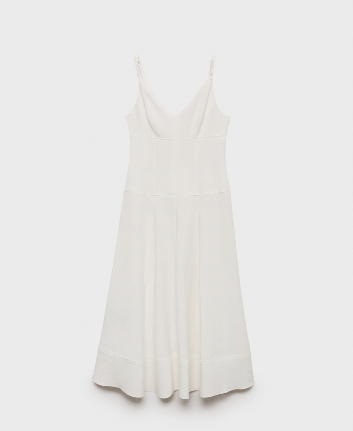 Mango Women's V-neckline Long Dress In White