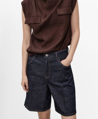 MANGO - Women's High-Rise Straight Bermuda Shorts