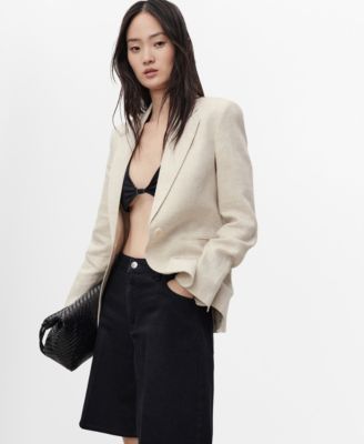 Women's High-Waisted Denim Bermuda Shorts