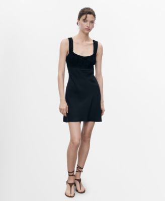 MANGO - Women's Ruched Neckline Short Dress