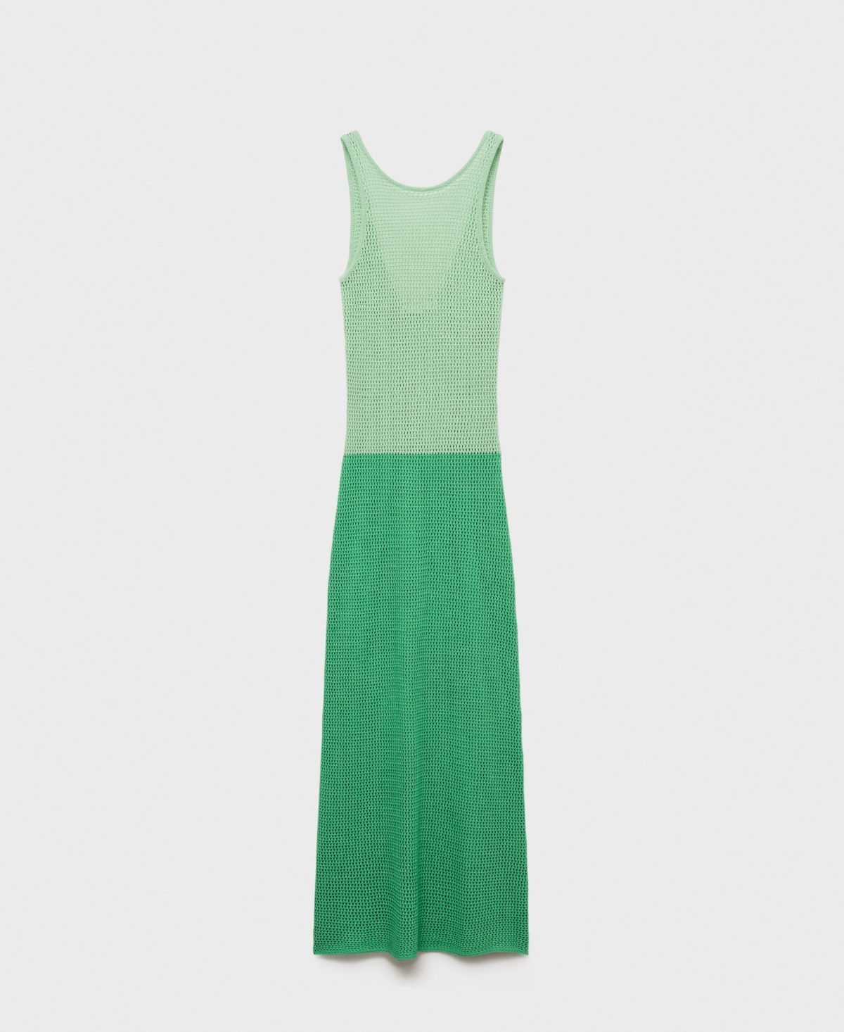 Mango Women's Long Two-tone Crochet Dress In Green