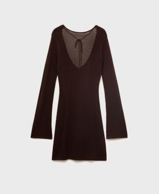 Women's Open Back Crochet Dress