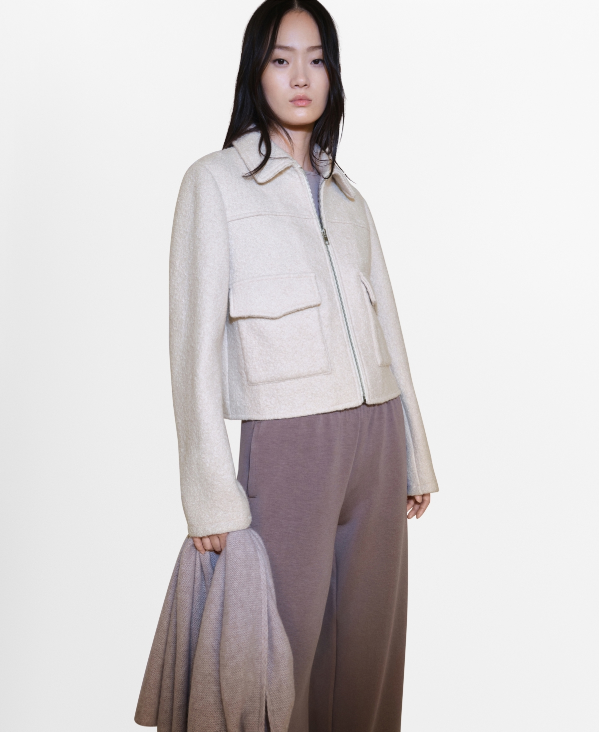 Mango Women's Pockets Wool Jacket In Neutral