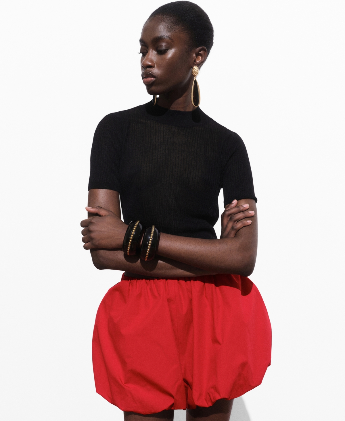 Mango Women's Knitted Cropped Sweater