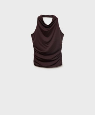 MANGO - Women's Draped Halter Top