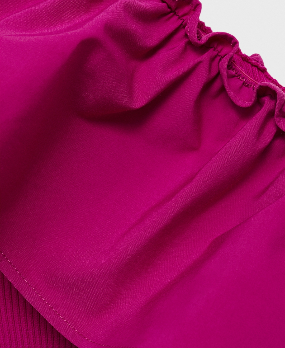 Mango One-shoulder Ruffle Crop Top In Pink
