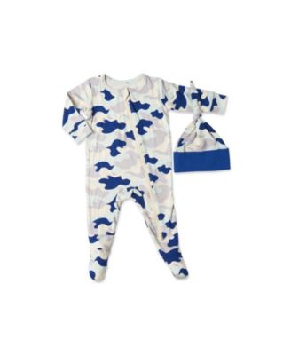 Baby Grey By Everly Grey Baby Boys Grey by Everly Grey Neutral Jersey Long Sleeve Footie Hat Set - Camo 28$