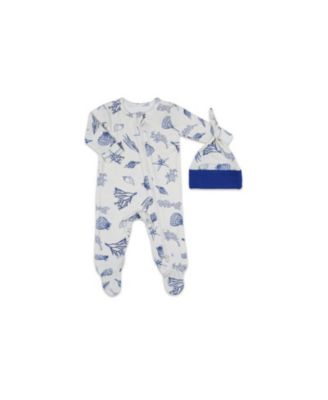 Baby Grey By Everly Grey Baby Boys Grey by Everly Grey Neutral Jersey Long Sleeve Footie Hat Set - Coastal 38$