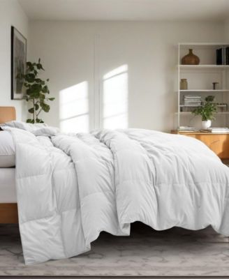 Lightweight White Goose Feather and Down Comforter, King