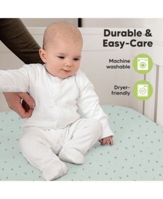 2pk Soothe Fitted Crib Sheets Neutral, Baby Crib Sheets, Fits Standard Nursery Baby Mattress