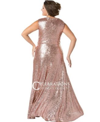 Women's V-Neck Sleeveless Sequin Maxi Dress