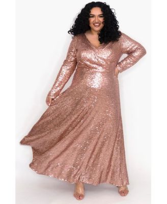 Women's Long Sleeve Sequin Formal Dress