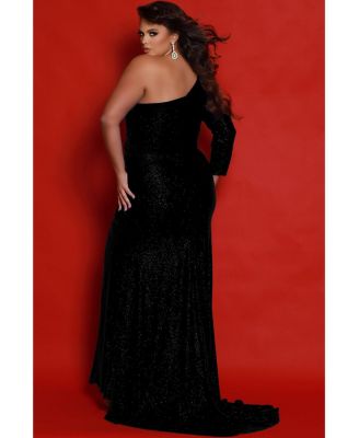 Women's One-Shoulder Stretchy Formal Gown