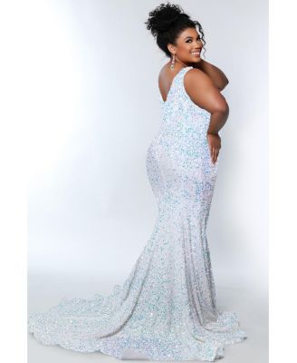 Women's V-Neck Mermaid Velvet Evening Gown