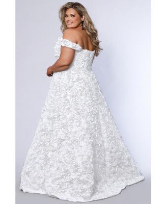 Women's Off The Shoulder Rosette A-Line Evening Gown