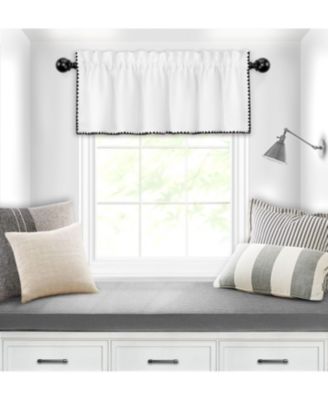 Complete Coastal Hamptons Living Rod Pocket Textured Semi Sheer 3 Piece Window Curtain & Valance Set - 84 in. Long - Navy