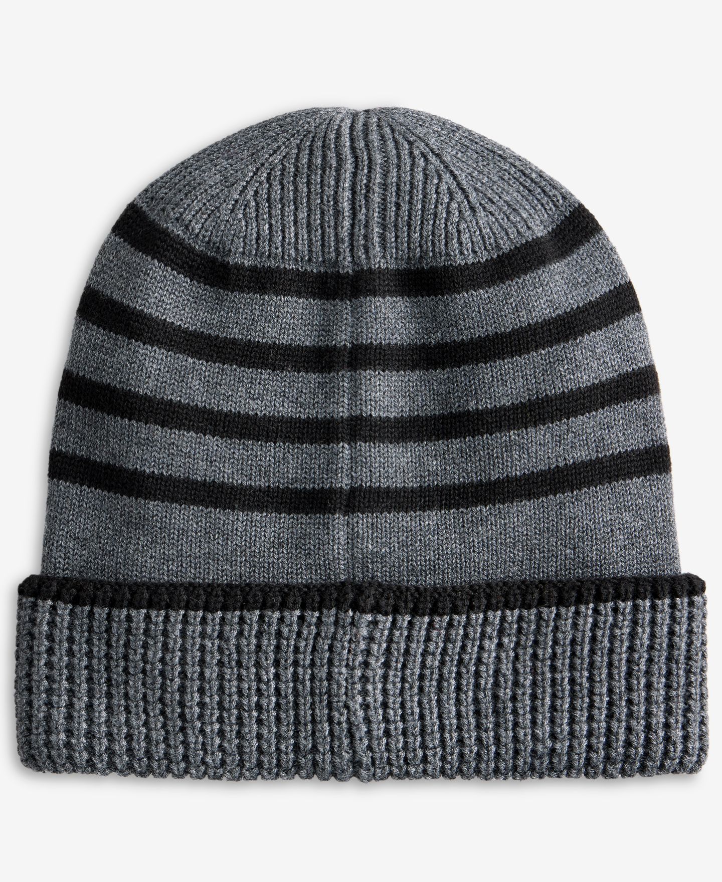 Мужская шапка Cole Haan Heritage Stripe Cuffed Beanie, цвет: Серый — фото 2