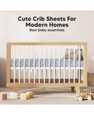 2pk Soothe Fitted Crib Sheets Neutral, Baby Crib Sheets, Fits Standard Nursery Baby Mattress