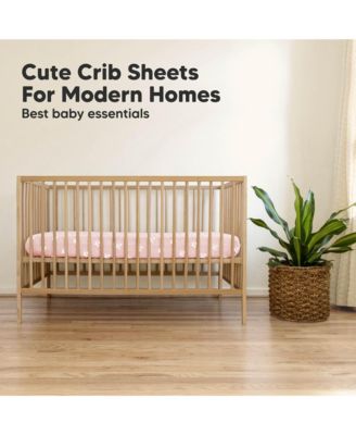 2pk Soothe Fitted Crib Sheets Neutral, Baby Crib Sheets, Fits Standard Nursery Baby Mattress